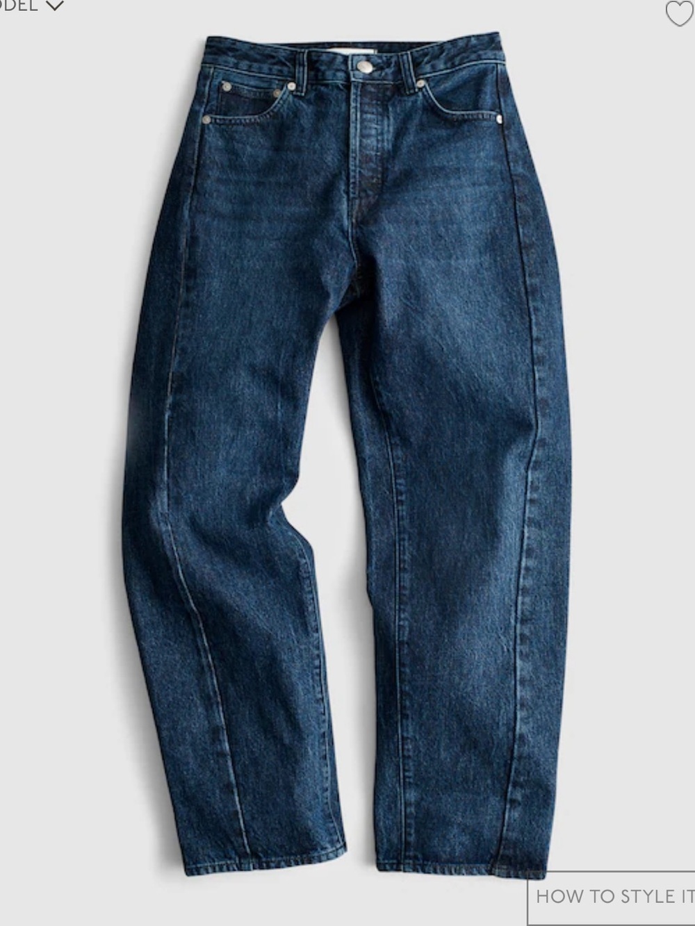Madewell Pieced Barrel-Leg Jean - Dark Wash - Sz 33